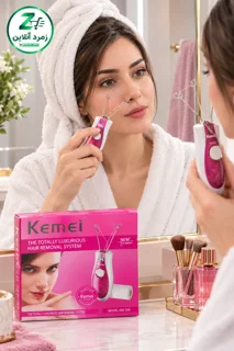 اپیلاتور کیمی, دستگاه موبر صورت, موکن شارژی, موبر نخ‌دار, خرید اپیلاتور, قیمت دستگاه موبر, Kemei