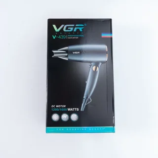سشوار مسافرتی 1600 وات وی جی ار مدل V-439، موتور DC، وزن 300 گرم، المنت فلز، دارای سری متم 102113970