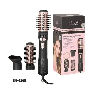 سشوار چرخشی 3 تیکه حرفه‌ای انزو ENZO مدل EN-6205 با برس حرارتی چرخشی